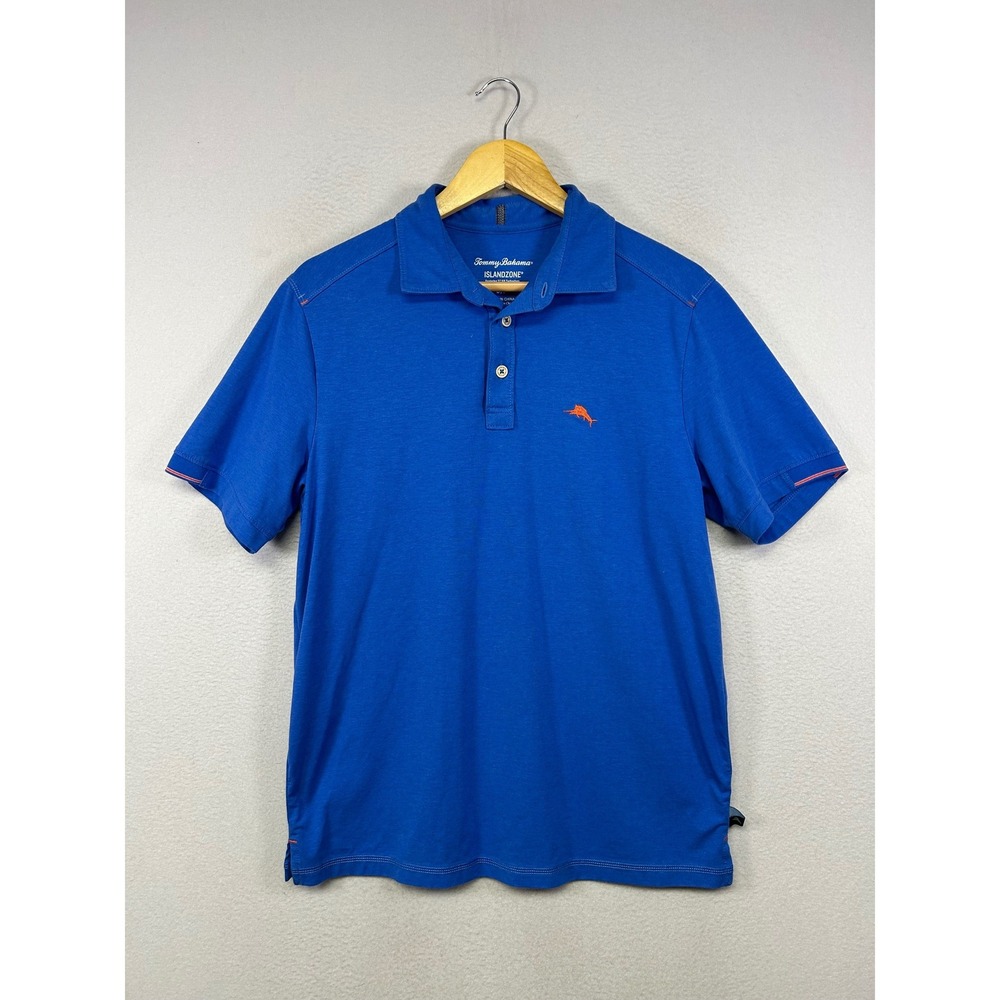 Resort Coastal Tommy Bahama Mens Sm Blue IslandZone 37.5 Performance Polo Shirt